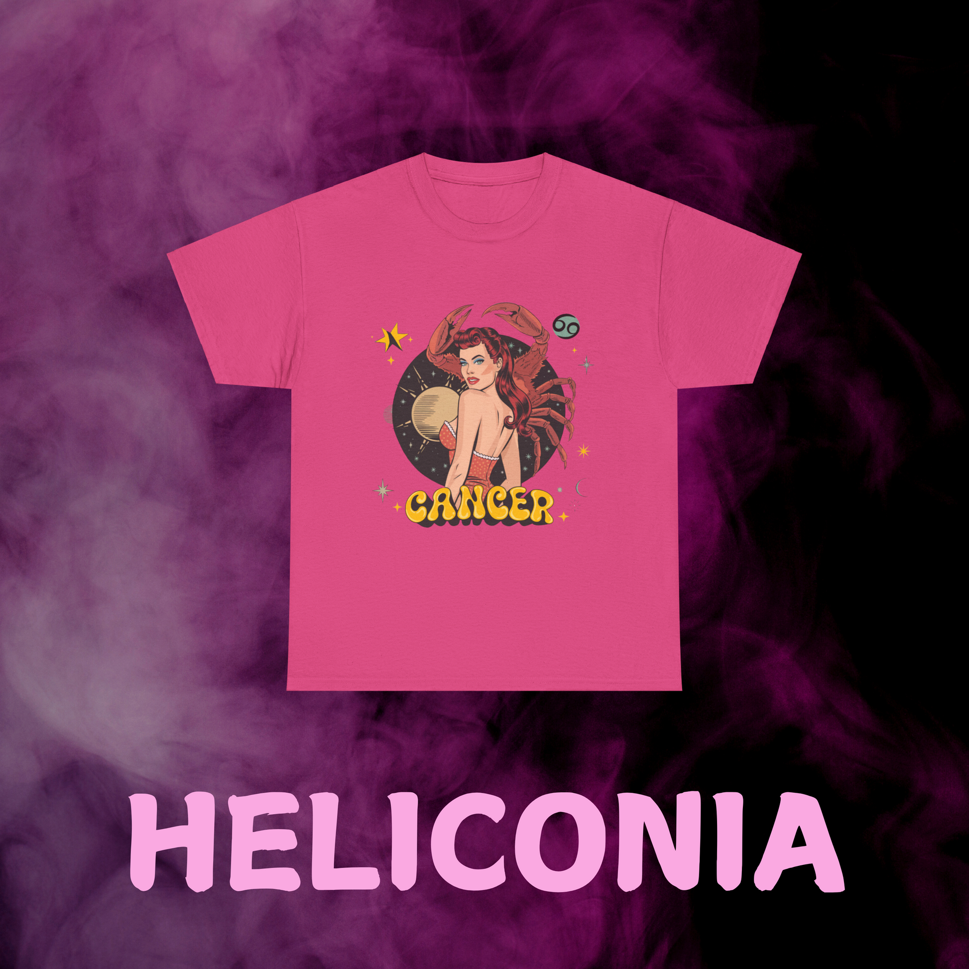 Cancer zodiac themed graphic tee - part of our astrology signs collection.